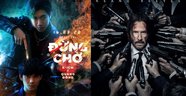 MV mới chưa kịp lên sóng, poster của K-ICM đã bị netizen tố đạo nhái poster phim &quot;bom tấn&quot; Mỹ &quot;John Wick 2&quot;?