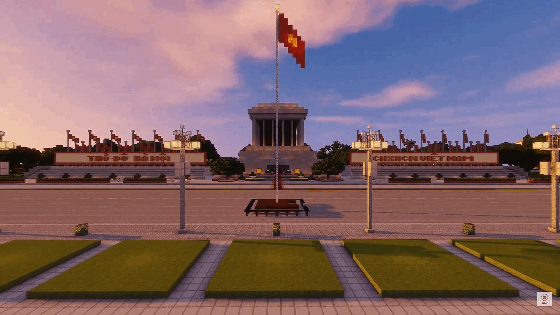 Tự hào game thủ Việt: Tái hiện toàn cảnh Lăng Bác trong Minecraft