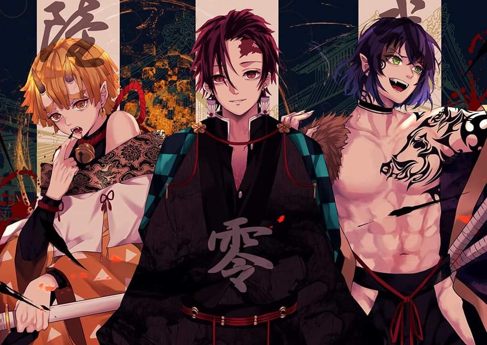 Ngắm loạt fan art bộ 3 soái ca Zen-Tan-Ino trong Kimetsu no Yaiba mà muốn "rụng trứng"
