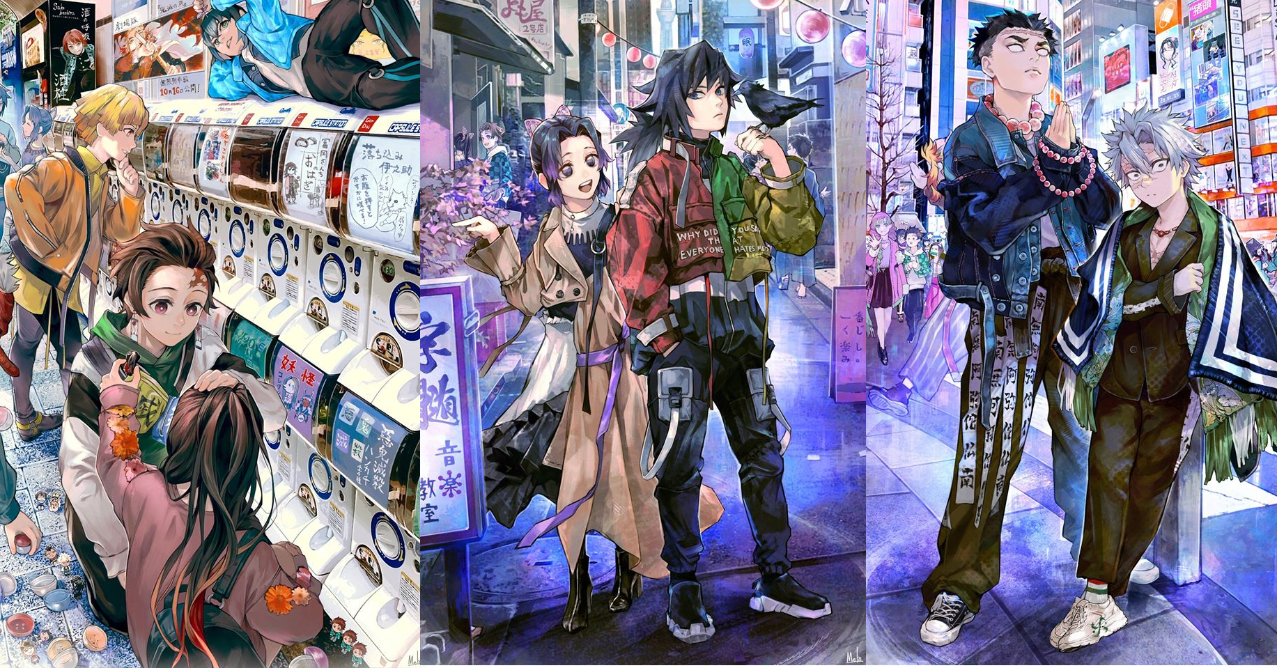 Kimetsu no Yaiba: Dàn Thợ Săn Quỷ xuyên không đến thế giới hiện đại qua loạt fan art cực chất