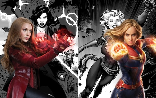 Bức ảnh tái hiện trận chiến giữa Captain Marvel vs Scarlet Witch- 2 nữ anh hùng mạnh nhất MCU gây xôn xao dư luận - Ảnh 2.
