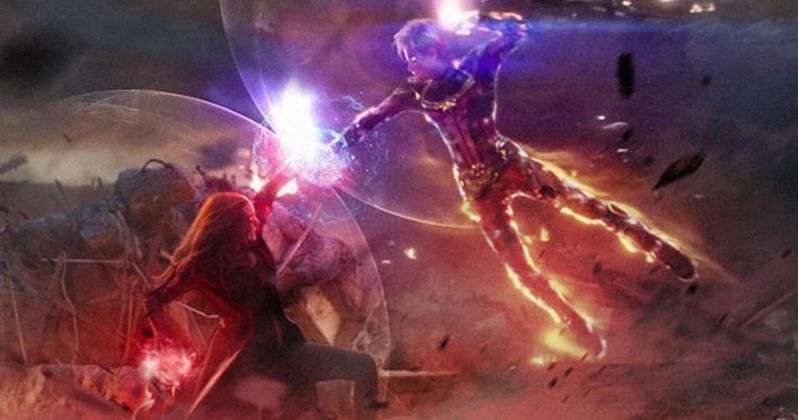 Bức ảnh tái hiện trận chiến giữa Captain Marvel vs Scarlet Witch- 2 nữ anh hùng mạnh nhất MCU gây xôn xao dư luận