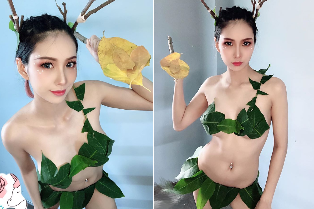 Chỉ cần lá và băng keo, nữ cosplayer gợi cảm khiến cộng đồng DOTA 2 Việt xịt máu mũi