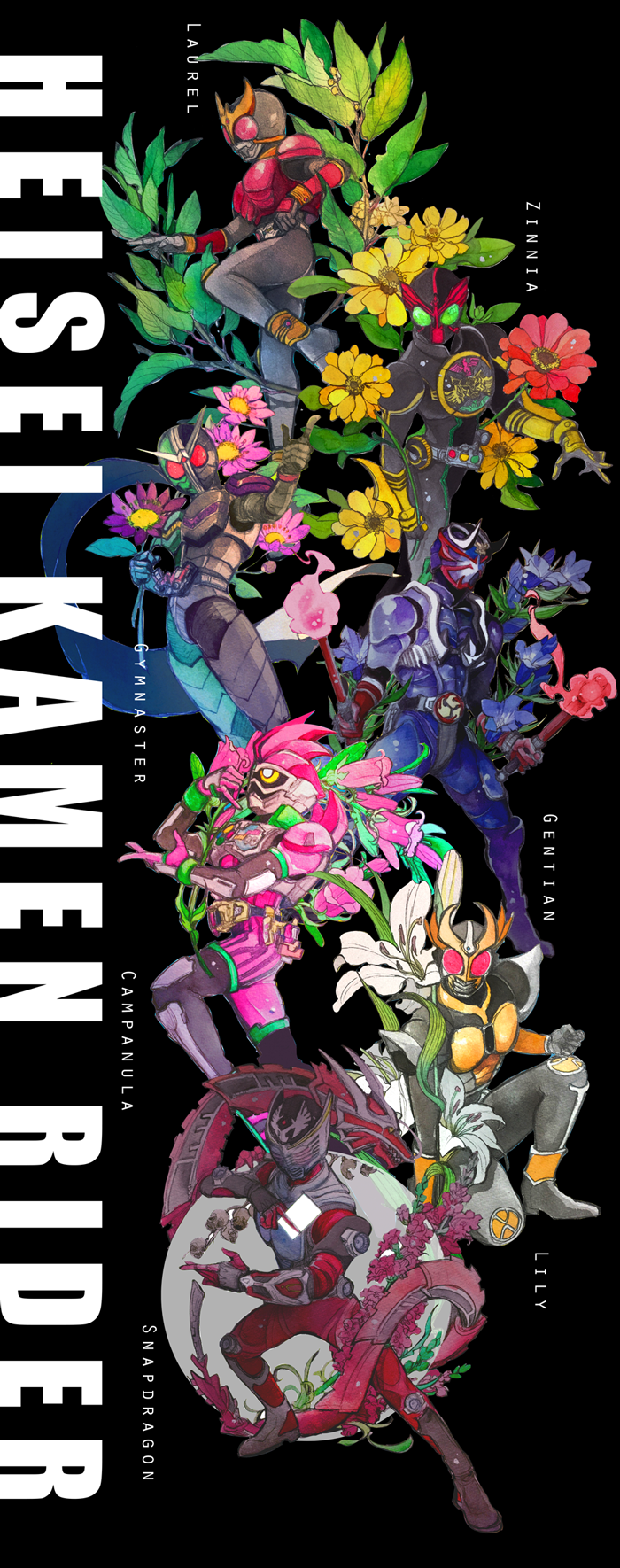 Cùng ngắm loạt fanart quá đỉnh với phong cách hoa lá về Kamen Rider