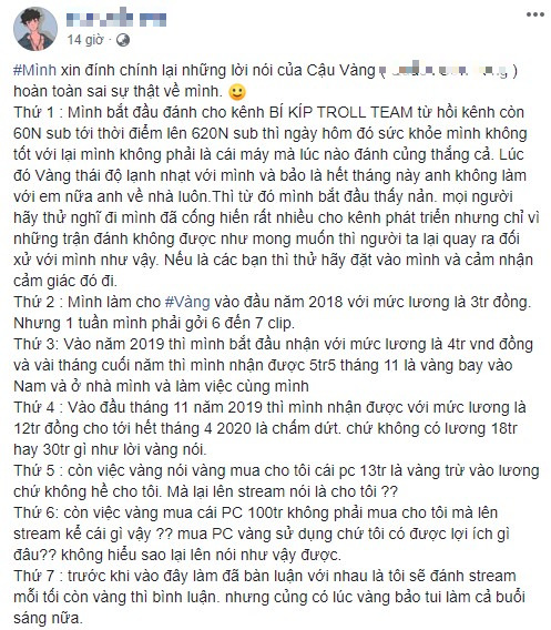 Xích mích tiền bạc, hot streamer Cậu Vàng bị bóc mẽ stream nhờ người khác đánh, chỉ múa mép cũng thành nổi tiếng? - Ảnh 8.