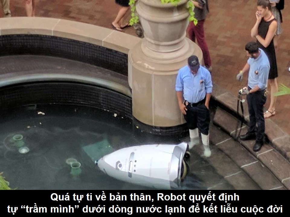 Quá nhiều ngày tháng sống trong tự ti, chú robot gieo mình xuống nước để tìm cách &quot;tự tử&quot;
