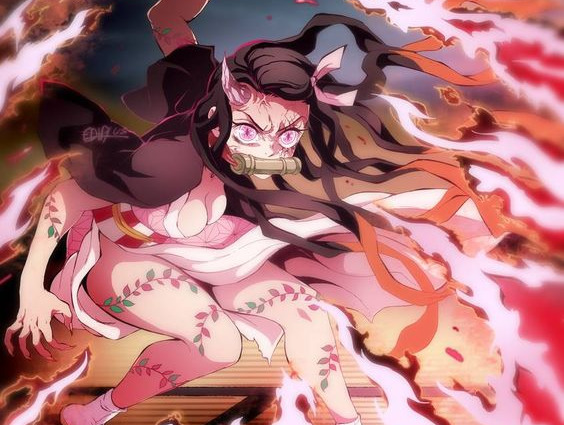 Kimetsu no Yaiba: Mê mẩn khi ngắm vẻ đẹp hóa quỷ của Nezuko, chân dài ngực khủng lại còn sắc sảo