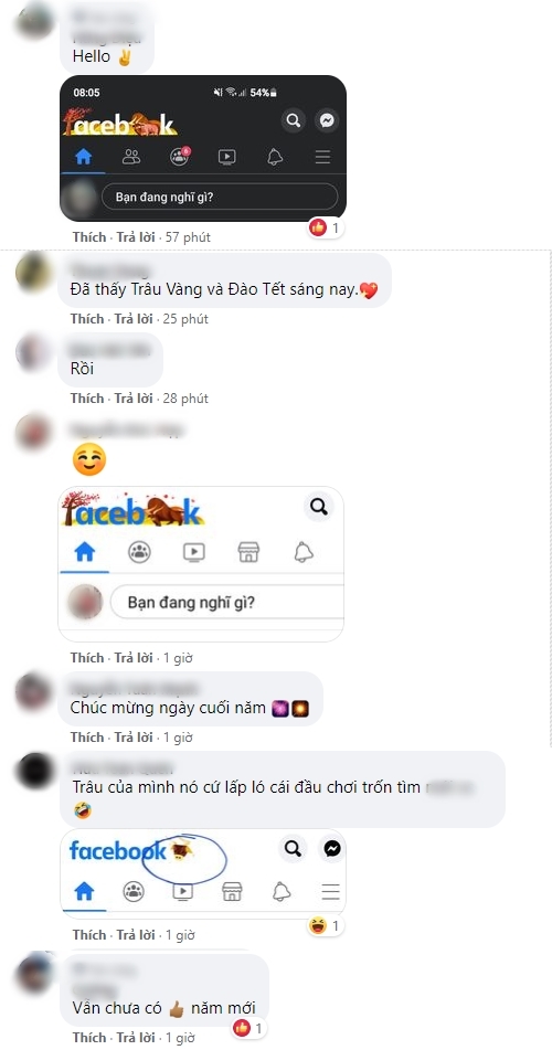 Bên cạnh nút Like đỏ, Facebook tiếp tục cập nhật thêm trâu vàng và cành đào để chào mừng Tết - Ảnh 4.