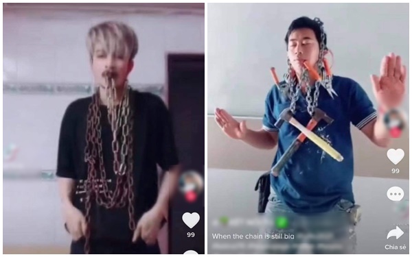 Cộng đồng mạng ngỡ ngàng với trend mới trên Tik Tok: &quot;Cosplay con gì mà phải tự móc, xích chằng chịt trên người&quot;