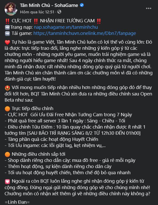 NÓNG: Tân Minh Chủ lắng nghe ý kiến game thủ Việt, mở kho tặng Free Tướng Cam, đăng nhập nhận quà ngày 3 bữa, từ giờ đến Tết! - Ảnh 4.