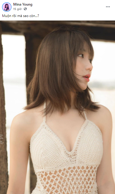 Khoe hình mặc bikini sexy, Mina Young còn bắt trend viết cap giống Sơn Tùng M-TP khiến fan phấn khích - Ảnh 1.