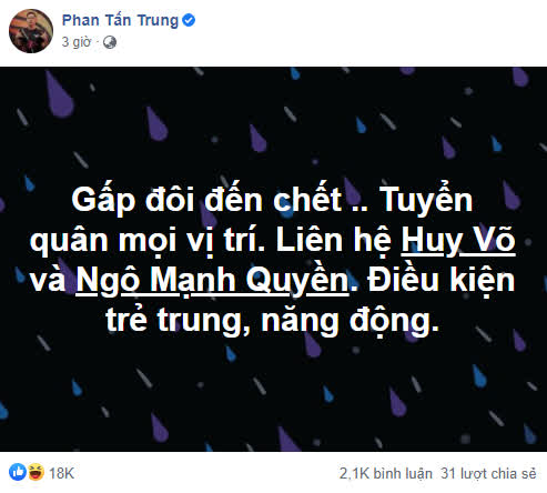 “Ngã” ở VCSB, Thầy Giáo Ba lại tiếp tục tuyển người nhưng chỉ nhận về… những lời cà khịa - Ảnh 2.