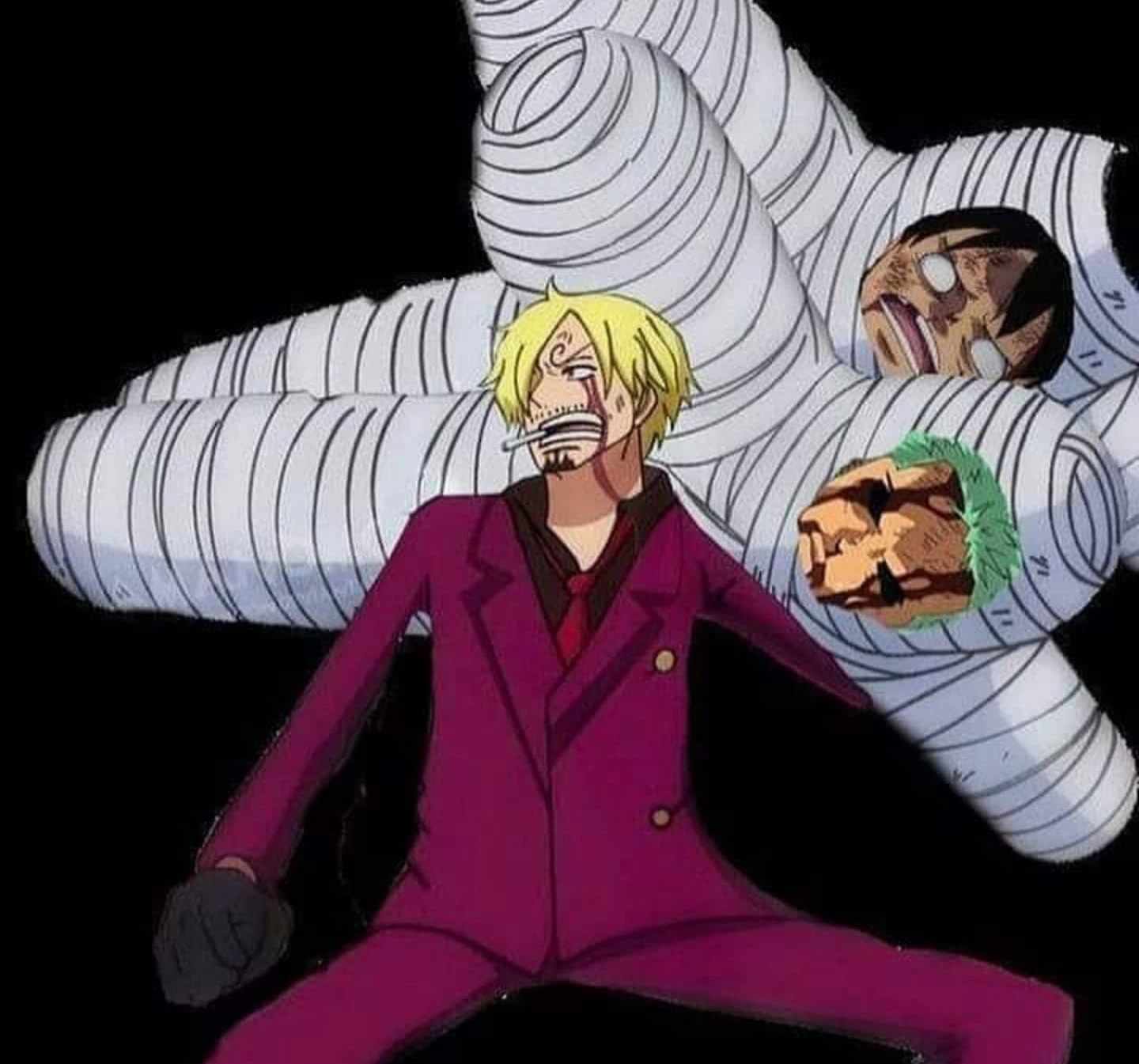 One Piece: Hài hước với bức ảnh chế &quot;Vua cứu người&quot; Sanji băng bó cho Luffy, cái gì cũng đến tay anh tóc vàng