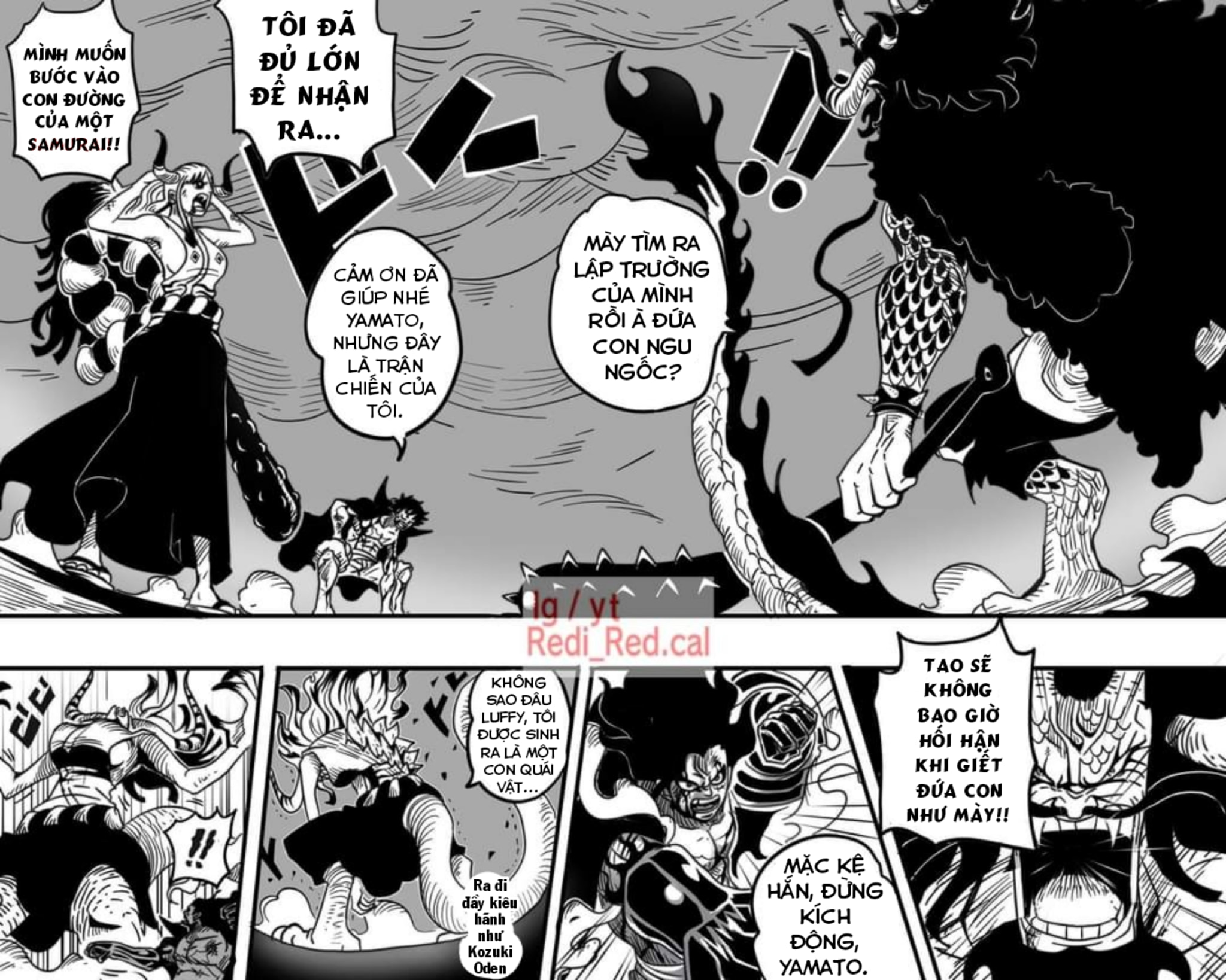 Fan One Piece phấn khích với bức ảnh Yamato biến hình, cùng Luffy đối đầu Kaido