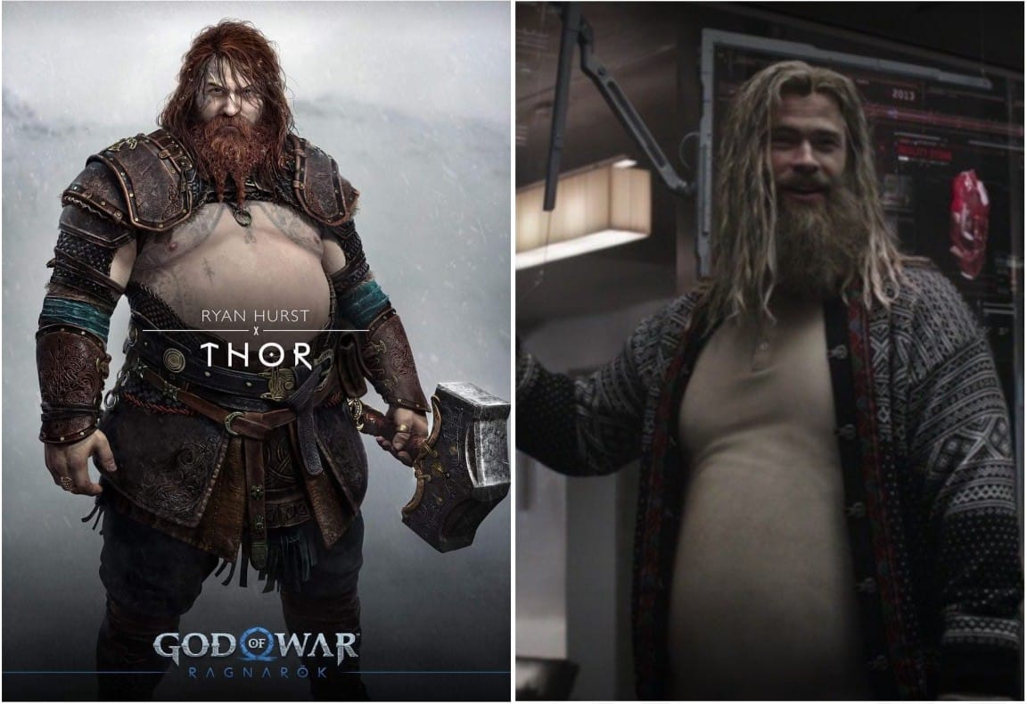 Chết cười với loạt ảnh chế tạo hình mới của Thor trong God of War: Ragnarok, &quot;cái bụng bia&quot; là điểm nhấn