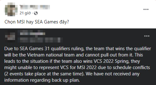 Cộng đồng VCS tranh cãi về tầm quan trọng giữa MSI 2022 và SEA Games 31: Khi cuộc chơi gắn liền với sứ mệnh dân tộc - Ảnh 4.