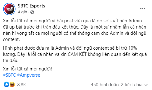 Rạp xiếc SE chính thức nhận trừng phạt từ BTC VCS, fan cà khịa số án phạt còn nhiều hơn chức vô địch của GAM - Ảnh 3.