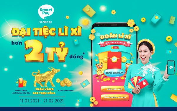 &quot;Tuyệt chiêu&quot; để trúng lì xì khủng, nâng cơ hội rinh Trâu Vàng 200 triệu từ Ví điện tử SmartPay