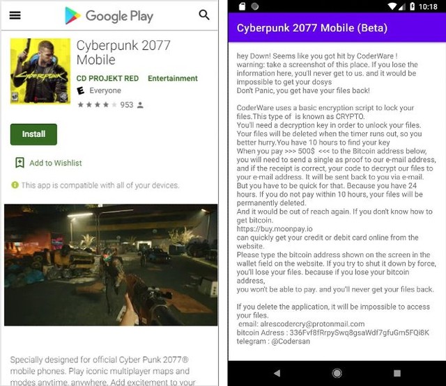 Cảnh báo ransomware giả mạo game Cyberpunk 2077 dành cho Android - Ảnh 1.
