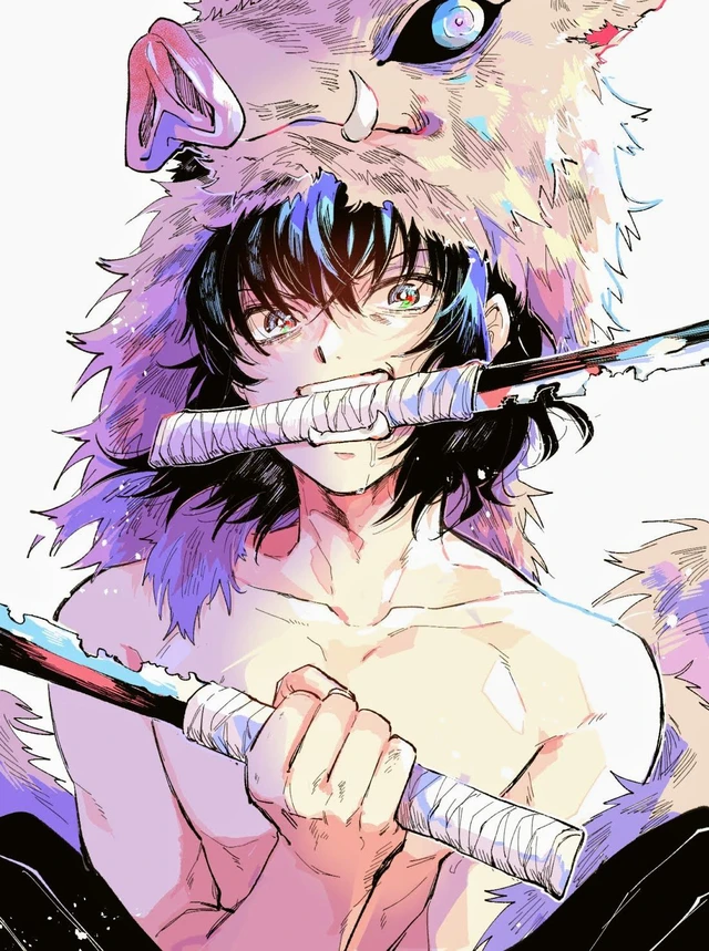 Kimetsu no Yaiba: Ngắm fan art Đấng Ỉn mà chỉ biết thở dài, đẹp trai thế này mà suốt ngày đội đầu lợn - Ảnh 7.
