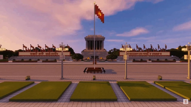 Tự hào game thủ Việt: Tái hiện toàn cảnh Lăng Bác trong Minecraft - Ảnh 1.