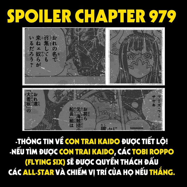 Spoiler One Piece 979: Con trai Kaido được tiết lộ kĩ hơn, Flying Six muốn đối đầu với bộ ba tam tai để tranh giành chức vị! - Ảnh 1.