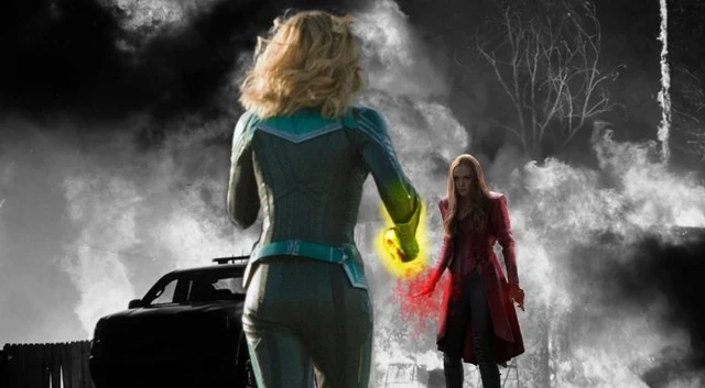 Bức ảnh tái hiện trận chiến giữa Captain Marvel vs Scarlet Witch- 2 nữ anh hùng mạnh nhất MCU gây xôn xao dư luận - Ảnh 4.