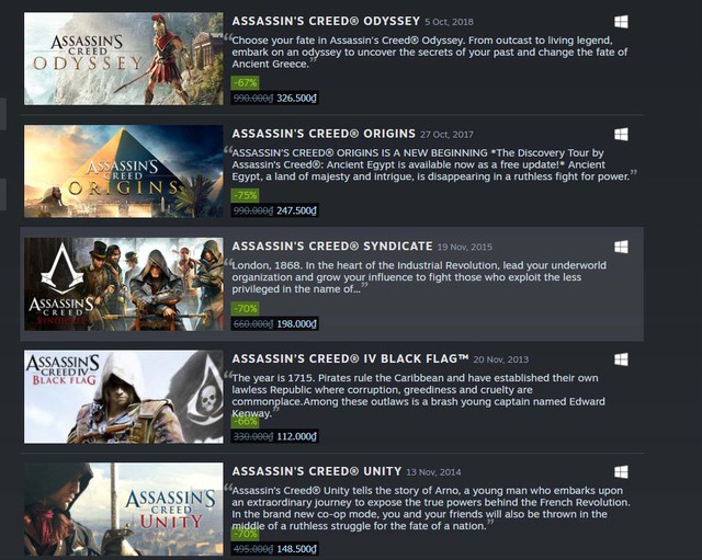Nhân dịp Valhalla ra mắt, các tựa game Assassins Creed giảm giá sập sàn trên Steam - Ảnh 3.