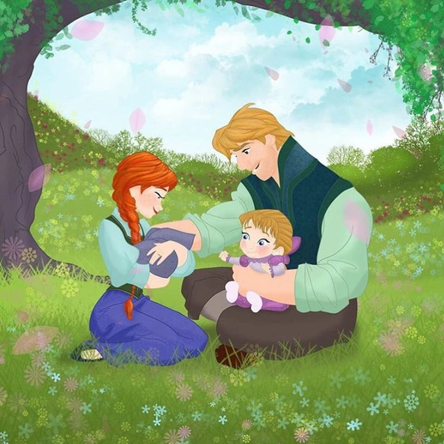 Bộ tranh Khi 18 cặp đôi nổi tiếng của Disney có con thu hút sự chú ý trên toàn thế giới - Ảnh 17.