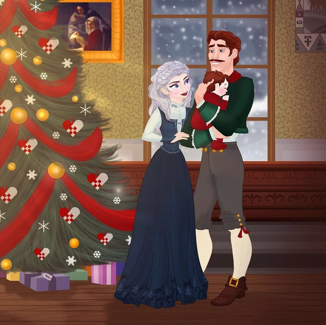 Bộ tranh Khi 18 cặp đôi nổi tiếng của Disney có con thu hút sự chú ý trên toàn thế giới - Ảnh 18.