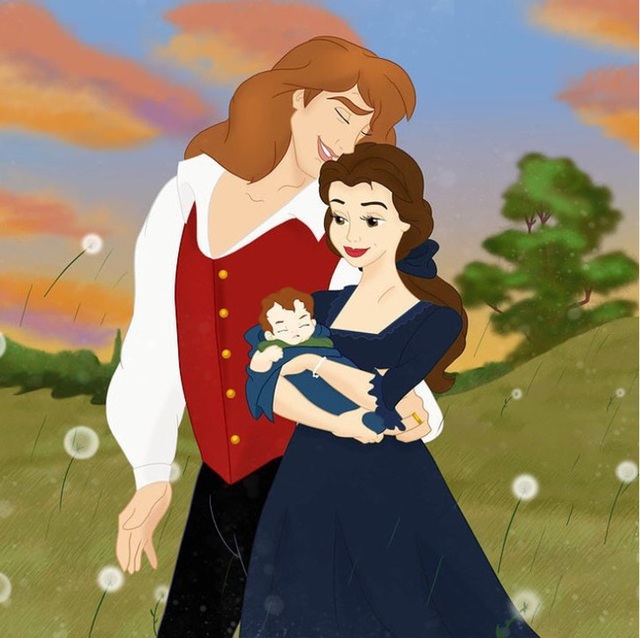 Bộ tranh Khi 18 cặp đôi nổi tiếng của Disney có con thu hút sự chú ý trên toàn thế giới - Ảnh 4.