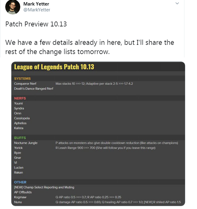 Riot Games nhá hàng bản 10.13 theo kiểu - Hay mình nerf Aphelios, Yuumi cho dân tình đỡ kêu nhỉ - Ảnh 1.