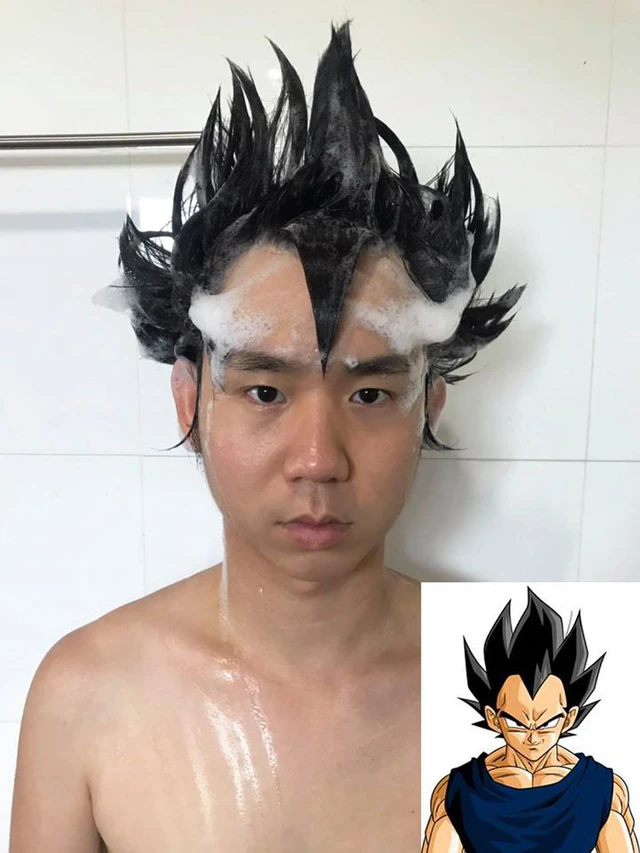 Anh chàng Thái Lan cosplay nhân vật manga bằng dầu gội đầu khiến fan méo mặt vì cười - Ảnh 2.