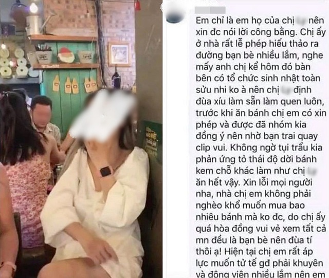 Toàn cảnh vụ gái xinh lén quẹt bánh kem dậy sóng MXH: Chính chủ lên tiếng xin lỗi nhưng loạt người thân không quen trên trời rơi xuống mới đang là tâm điểm chú ý - Ảnh 4.