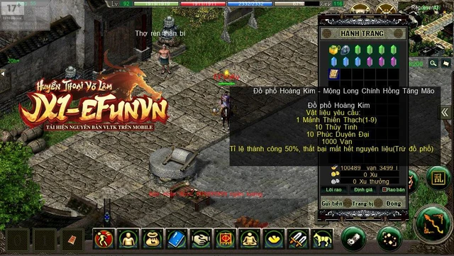 Nông dân trong Jx1 EfunVN Huyền Thoại Võ Lâm giờ đã có thể rèn trang bị Hoàng Kim Môn Phái rồi, game là dễ! - Ảnh 8.