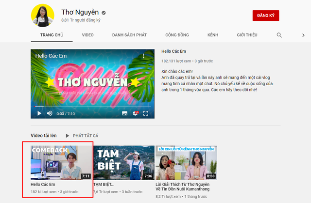 Kênh YouTube Thơ Nguyễn thông báo sắp quay trở lại, hướng tới cột mốc nút kim cương 10 triệu subs - Ảnh 1.
