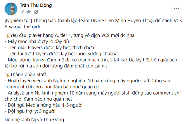 HLV Tinikun sắp trở lại VCS, trở thành thuyền trưởng Super Team hội tụ toàn nhà vô địch? - Ảnh 1.