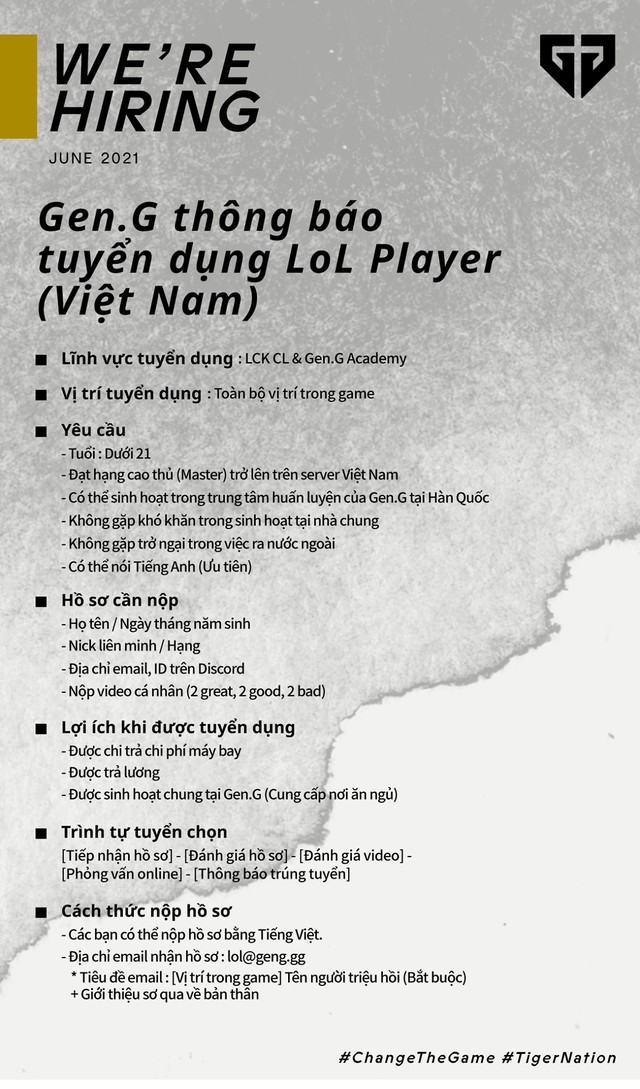 Gen.G Esports thông báo tuyển chọn tài năng LMHT Việt Nam, cơ hội để game thủ Việt Thi đấu tại Hàn Quốc đã đến - Ảnh 2.