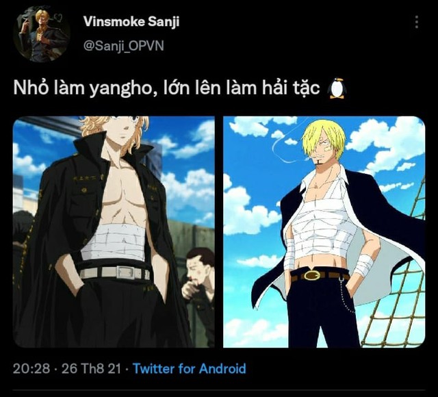 Các fan Tokyo Revengers chỉ ra phong cách ăn mặc của Mikey bất bại rất giống Sanji trong One Piece - Ảnh 2.