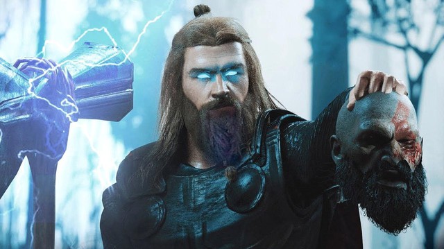 So sánh thần sấm Thor trong phim Marvel và God of War Ragnarok - Ảnh 4.