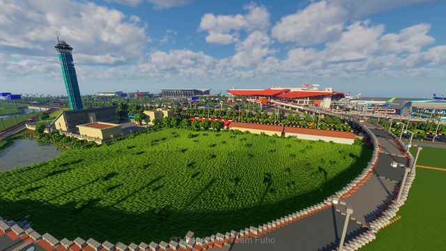 Nhóm game thủ tái hiện lại sân bay Nội Bài trong Minecraft với tỷ lệ 1:1 - Ảnh 1.