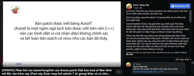Game Tiếng Việt đính chính thông tin bản Việt hóa God of War chứa phần mềm đào coin - Ảnh 3.