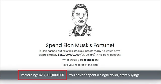 Xuất hiện website cho bạn nhập vai thành Elon Musk, nhiệm vụ là tiêu hết 217 tỷ USD - Ảnh 2.