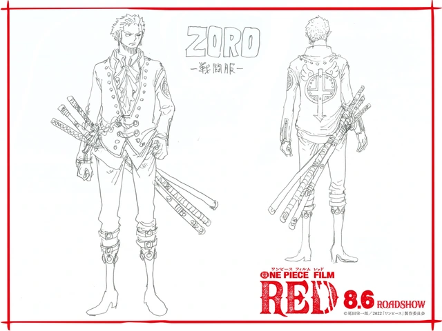 One Piece Film Red hé lộ trang phục mới của băng Mũ Rơm: Zoro hóa quý tộc Pháp, Sanji mang kiếm - Ảnh 3.