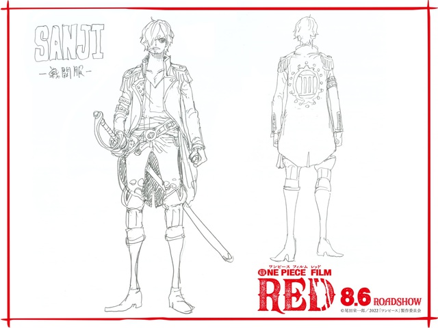 One Piece Film Red hé lộ trang phục mới của băng Mũ Rơm: Zoro hóa quý tộc Pháp, Sanji mang kiếm - Ảnh 4.