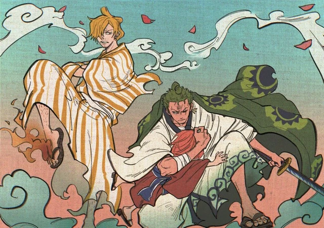 Mãn nhãn với loạt ảnh các trận chiến đỉnh cao trong Dragon Ball và One Piece được tái hiện theo phong cách Ukiyoe - Ảnh 7.