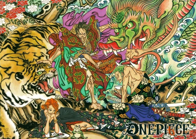 Mãn nhãn với loạt ảnh các trận chiến đỉnh cao trong Dragon Ball và One Piece được tái hiện theo phong cách Ukiyoe - Ảnh 8.