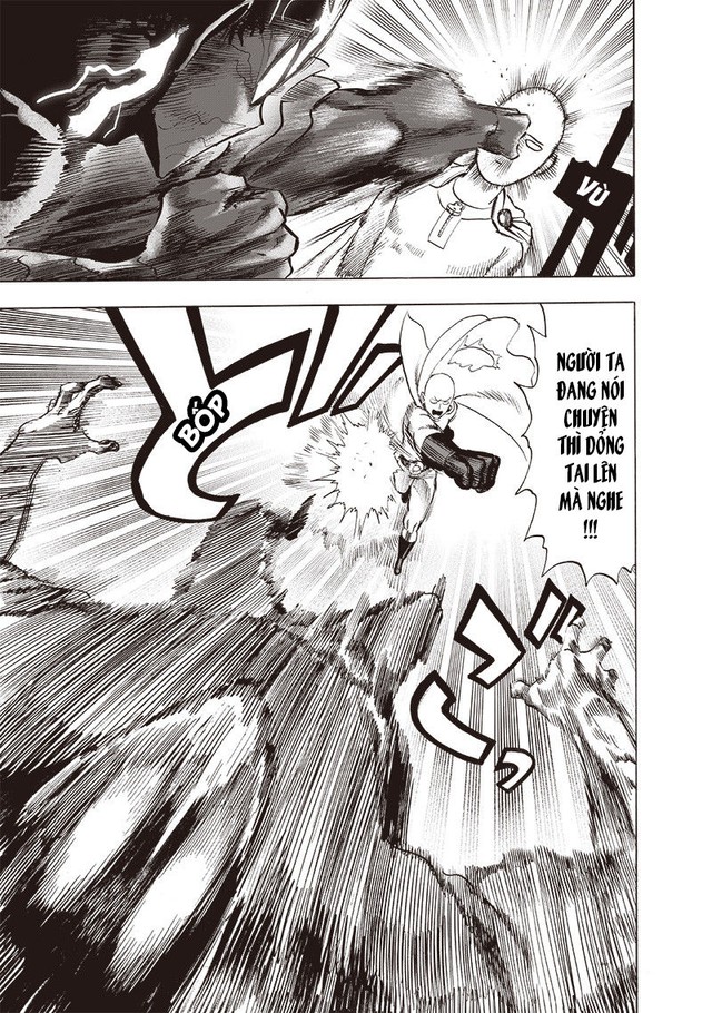 One Punch Man chap 209: Garou bất lực đối đầu thánh trọc, Saitama chê thanh niên còn gà lắm - Ảnh 2.